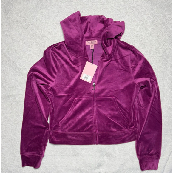 NWT Bling Juicy Couture Violet Sunset Purple Velour Tracksuit Size Large Glam - Picture 11 of 12